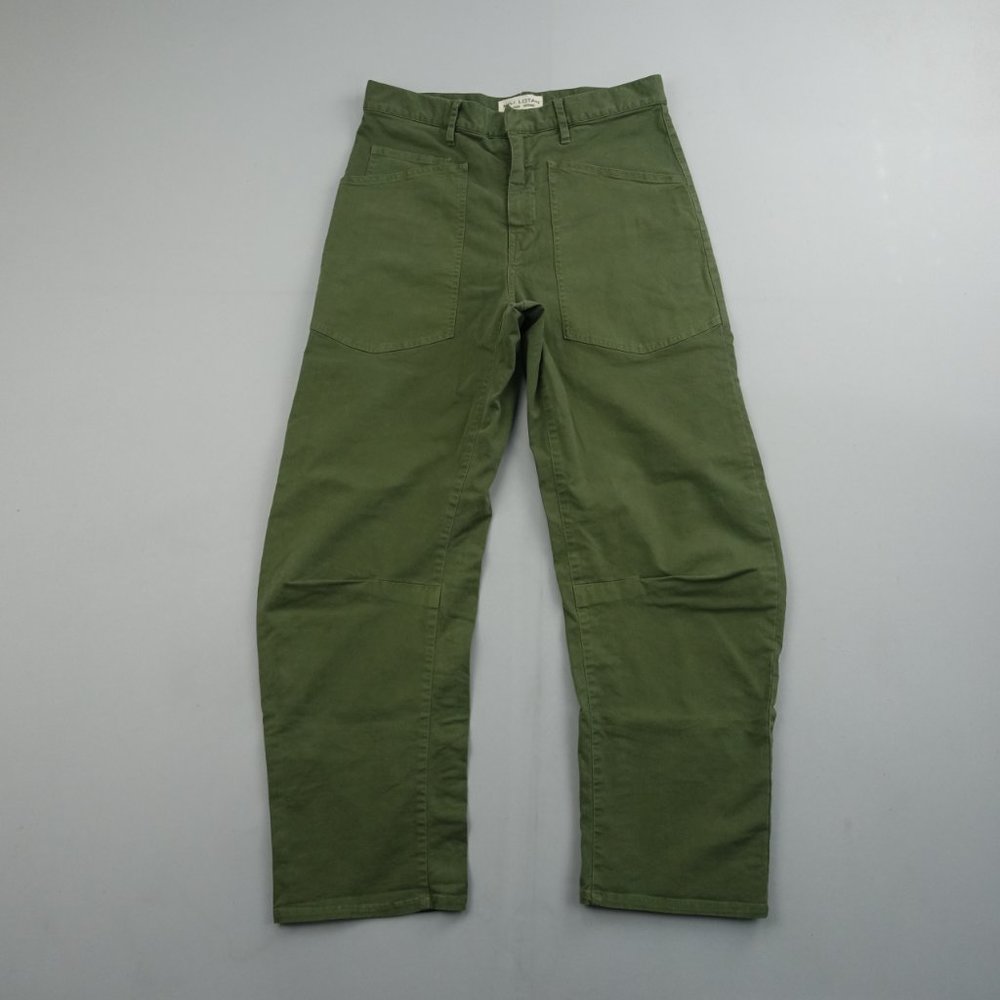 Nili Lotan Olive Green Cropped Ankle Pants - Picture 2 of 12